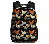 TPISLI Mochila Colegio Motivo de Pollo para Niño Niña 8-12 Años, Mochila Patrón Animal Escolar, School Bag, Espalda Acolchada, Asa Reforzada, Escuela Diario
