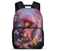 TPISLI Mochila Colegio Mushroom Niños Niñas 7-11 Años Mochila Colegio Rosa Cursos 3-5 Backpack, Detalles de Fieltro Espalda Acolchada Navidad Escuela