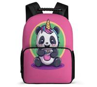TPISLI Mochila Colegio Panda Patrón Niños 6-11 Años Mochila Colegio Animal Panda Cursos 2-4 Bookbag, Espalda Acolchada Resistente Ligera Excursiones Cortas