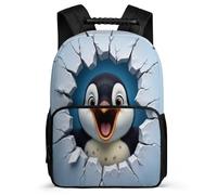 TPISLI Mochila Colegio Pingüino Estampado Cursos 3-5 para Estudiantes Mochila Infantil Animal Estilo 6-10 Años Backpack, Espalda Acolchada Detalles de Fieltro Ocio Actividades