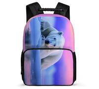 TPISLI Mochila Colegio Polar Oso Motivo Niños Niñas 6-11 Años Mochila Infantil Animal Diseño Cursos 2-4 Backpack, Tejido 1680D Bolsillos Laterales Ocio Actividades