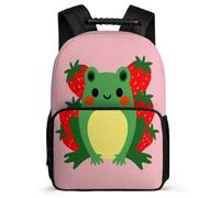 TPISLI Mochila Colegio Rana para Niña Niño Cursos 3-5 Mochila Infantil Fresa Animal 7-12 Años Backpack, Detalles de Fieltro Bolsillos Laterales Vuelta al Cole