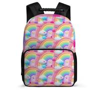 TPISLI Mochila Colegio Rosa Arcoíris Escolares 7-11 Años Mochila Colegio Arcoíris Cursos 1-3 Backpack, Bolsillos Laterales Espalda Acolchada Viaje Uso Diario