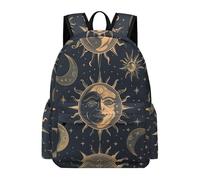 TPISLI Mochila Colegio Sol Luna Estrellas para Chicas Clase 5-7 Mochila Escolar Vintage Estilo para Chicos Estudiantes Backpack, Daypack Duradera en Curso, Libros y Salidas Actividades Diarias