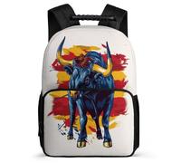 TPISLI Mochila Colegio Spanish Bullfighting para Chicos Chicas 8-12 Años Mochila Ganado Patrón Cursos 3-5 School Bag, Resistente Ligera Tejido 1680D Navidad Escuela