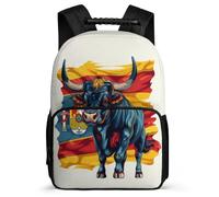 TPISLI Mochila Colegio Spanish Bullfighting para Estudiantes 5-10 Años Mochila Escolar Animal Bull Escuela Primaria Bookbag, Asa Reforzada Tejido 1680D Navidad Escuela
