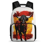 TPISLI Mochila Colegio Spanish Bullfighting Primaria para Escolares Mochila Infantil Bull Motivo 6-10 Años Daypack, Espalda Acolchada Bolsillos Laterales Ocio Actividades