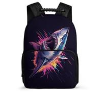 TPISLI Mochila Colegio Tiburón Motivo Escolares 6-11 Años Mochila Vida Marina Patrón Colegio Backpack, Detalles de Fieltro Bolsillos Laterales Regalo Cumpleaños