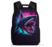 TPISLI Mochila Colegio Tiburón Motivo Escuela Primaria para Estudiantes Mochila Vida Marina 6-10 Años Bookbag, Detalles de Fieltro Asa Reforzada Ocio Actividades