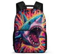 TPISLI Mochila Colegio Tiburón Motivo para Niños Cursos 3-5 Mochila Colegio Sea Creature Motivo 6-11 Años Bookbag, Detalles de Fieltro Asa Reforzada Ocio Actividades