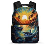 TPISLI Mochila Colegio Tiburón Niñas 5-10 Años Mochila Infantil Marine Animal Colegio Bookbag, Detalles de Fieltro Bolsillos Laterales Excursiones Cortas