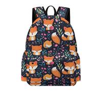 TPISLI Mochila Colegio Zorros Flores para Niños y Niñas 9 Años Mochila Escolar Estampado Animal Primaria Mochilas Escolares Ligeras, Daypack para Viaje Paseo y Uso Diario y Excursión