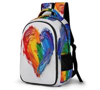 TPISLI Mochila Colorido Corazones Escolar Para Niña, Mochilas Niñas 6 8 10 Chicos, Mochila Colegio Niños De Viaje Con Creativo, 32 X 18.5 X 42 Cm