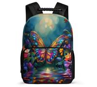TPISLI Mochila Colourful Mariposa Cursos 2-4 para Niñas Mochila Infantil Mariposa 5-10 Años School Bag, Detalles de Fieltro Asa Reforzada Ocio Actividades