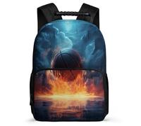 TPISLI Mochila Con Baloncesto de Hielo y Fuego Escolar Para Niña, Mochilas Ligera Baloncesto, Mochila Escolar Para Niñas De 3ª A 5ª Clase, Mochilas Infantil Informal