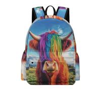 TPISLI Mochila Cow Animal Design Instituto para Adolescentes, Mochilas Escolares Juveniles 7 A 13 Años con Highland Cow, Mochilas Grande para Viagem & Escola