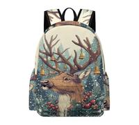 TPISLI Mochila Cute Deer Instituto para Adolescentes, Mochilas Escolares Juveniles 7 A 13 Años con Animal Christmas Theme, Mochilas Grande para Viagem & Escola