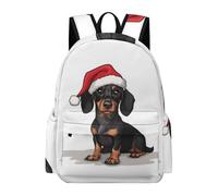 TPISLI Mochila DachsPerro Dog Escolar Niña 7-10 Años Mochilas Primaria Niño con Christmas Theme Puppy, Mochila Infantil Ligera para Colegio Y Viajes