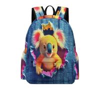 TPISLI Mochila de 3D Koala Pattern para Adolescente, Mochila Escolar Niños con Animal Print, Mochilas Casual Cómoda Chicos Niña, Ideal para Colegio, Instituto, Viajes Y Ocio