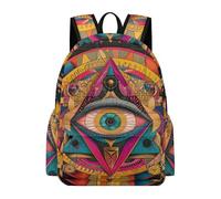 TPISLI Mochila de Abstracto Arte Ojos Clase 7 para Niño y Niña Mochila Escolar Mal de Ojo 12-16 Años Backpack, School Bag Grande para Curso, Libros y Salidas Actividades Diarias