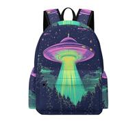 TPISLI Mochila de Cielo Estrellado OVNI Chicos y Chicas 9 Años Bolsa Escolar Nave Espacial Clase 4 Bolsa Escolar, Backpack Impermeable para Curso, Libros y Salidas Actividades Diarias