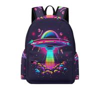TPISLI Mochila de Cielo Estrellado OVNI Chicos y Chicas 9 Años Bolsa Escolar Nave Espacial Clase 4 Bolsa Escolar, Backpack Impermeable para Curso, Libros y Salidas Actividades Diarias