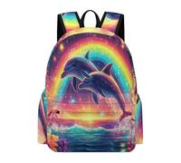 TPISLI Mochila de Dolphin Motif para Adolescente, Mochila Escolar Niños con Sea Creature, Mochilas Casual Cómoda Chicos Niña, Ideal para Colegio, Instituto, Viajes Y Ocio