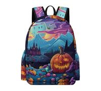 TPISLI Mochila de Halloween Tema Motivo para Niño y Niña 9 Años Mochila Escolar Halloween Tema Clase 4 Bookbag, Backpack Impermeable para Curso, Libros y Salidas Actividades Diarias Uso Diario