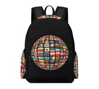 TPISLI Mochila de National Flag Motif para Adolescente, Mochila Escolar Niños con World Map Print, Mochilas Casual Cómoda Chicos Niña, Ideal para Colegio, Instituto, Viajes Y Ocio