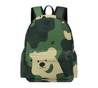 TPISLI Mochila Diseño Camuflaje Oso 5º Curso para Niño y Niña Mochila Escolar Camuflaje 6-10 Años Mochila Grande Resistente, Backpack para Viaje Senderismo y Uso Diario y Excursión