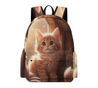 TPISLI Mochila Diseño de Gatito Adorable Niños 7-11 Años Mochila Escolar Gato Animal Niñas 7-11 Años, Bolsa Secundaria Cómoda Ligera Regalo Escolar Viaje Uso Diario Excursión