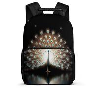 TPISLI Mochila Diseño de Pavo Real para Niños 5-10 Años, Mochila Colegio Animal Escolar Ligera, Backpack, Primaria Viaje, Cómoda para Libros Cuadernos