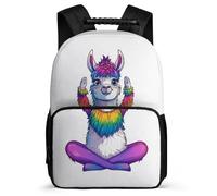 TPISLI Mochila Divertido Llama Estampado para Niños Niñas 6-11 Años Mochila Colegio Alpaca Motivo Cursos 3-5 Bookbag, Resistente Ligera Asa Reforzada Ocio Actividades