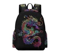 TPISLI Mochila Dragon Motif Escolar Adolescente Ligera, Mochila Chinese Style Instituto para Juveniles 10 A 15 Años, Mochilas Escolares para Viagem & Escola