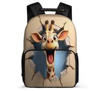 TPISLI Mochila Escolar 3D Estampado Jirafa para Niño Niña Cursos 3-5 Mochila Animal 7-11 Años School Bag, Bolsillos Laterales Espalda Acolchada Vuelta al Cole