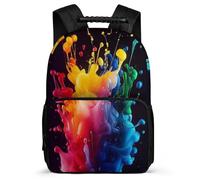 TPISLI Mochila Escolar Acuarela para Estudiantes 8-12 Años, Mochila Estilo de Arte Infantil Colegio Primaria, School Bag, Tejido 1680D, Detalles de Fieltro, Colegio Viaje