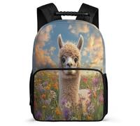 TPISLI Mochila Escolar Alpaca para Niños Niñas Cursos 2-4 Mochila Animal Llama 6-10 Años Bookbag, Espalda Acolchada Detalles de Fieltro Vuelta al Cole