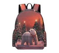 TPISLI Mochila Escolar Animal Oso Polar 3º-6º Curso para Niño y Niña Mochila Infantil Nieve Escena 8-12 Años Mochila Ligera Duradera, Daypack para Vuelta al Cole y Excursión y Senderismo