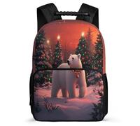 TPISLI Mochila Escolar Animal Polar Oso para Niños Colegio, Mochila Nieve Escena Infantil Ligera, Backpack, Primaria Viaje, Cómoda para Libros Cuadernos