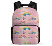 TPISLI Mochila Escolar Arcoíris Estampado Primaria para Estudiantes Mochila Colegio Colourful 6-11 Años School Bag, Asa Reforzada Detalles de Fieltro Regalo Cumpleaños