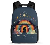 TPISLI Mochila Escolar Arcoíris Patrón Cursos 2-4 para Niño Niña Mochila Infantil Colourful 7-12 Años School Bag, Resistente Ligera Tejido 1680D Navidad Escuela