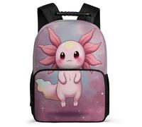TPISLI Mochila Escolar Axolotl para Niña Niño 8-12 Años Mochila Kawaii Salamandra Cursos 1-3 School Bag, Bolsillos Laterales Espalda Acolchada Viaje Uso Diario