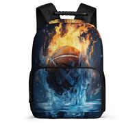 TPISLI Mochila Escolar Baloncesto de Hielo y Fuego Para Niñas De 1 A 5 Clases, 2025, Mochila Con Baloncesto Escuela Para Niños De 6 A 12 Años, Mochilas Escolar Kawaii