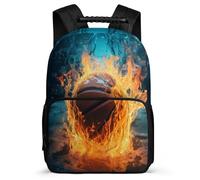 TPISLI Mochila Escolar Baloncesto de hielo y fuego Para Niños De Primaria, Mochilas Infantil Casual, Mochila Colegio Elegante Para Chicas Adolescentes De 8 A 16 Años Con Amante del boxeo