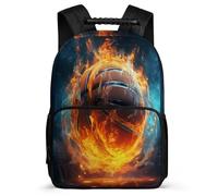 TPISLI Mochila Escolar Baloncesto en Llamas Para Niños, Mochilas Escolar Con Baloncesto Niños De 1ª A 3ª Clase, Mochila Para Niña, Mochilas Grande