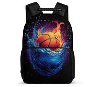TPISLI Mochila Escolar Basket Balón para Niños Cursos 3-5 Mochila Colegio Baloncesto 8-12 Años School Bag, Tejido 1680D Resistente Ligera Navidad Escuela