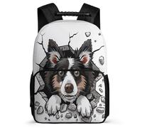 TPISLI Mochila Escolar Border Collie Perro para Niña Niño 5-10 Años Mochila Colegio Cachorro Cursos 3-5 School Bag, Bolsillos Laterales Asa Reforzada Vuelta al Cole