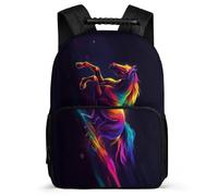 TPISLI Mochila Escolar Caballo para Chicos Chicas Colegio Mochila Colegio Animal Illustration 6-10 Años Backpack, Tejido 1680D Detalles de Fieltro Navidad Escuela