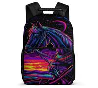 TPISLI Mochila Escolar Caballo para Escolares 6-11 Años, Mochila Diseño de Animal Infantil Colegio Primaria, Daypack, Resistente, Bolsillos Laterales, Viaje Uso Diario