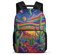 TPISLI Mochila Escolar Cactus Diseño para Escolares 7-12 Años Mochila Colegio Planta Tema Cursos 2-4 School Bag, Resistente Ligera Tejido 1680D Navidad Escuela